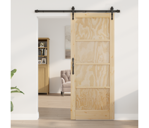 Bīdāmās Durvis Ar Aparatūras Komplektu 'Orkdal'cietais Koks Priedes Vidaxl