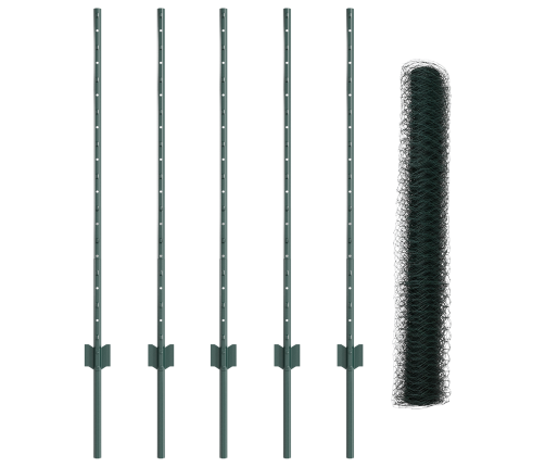 Žogu Stabi 5 Gb U-Kanāla Zaļi 100 Cm Tērauds Vidaxl