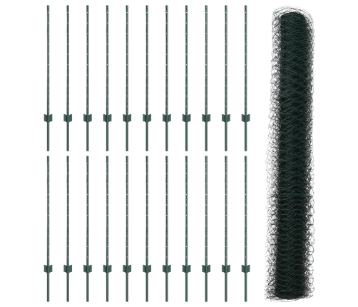 Žoga Stabi 11 Gab. U-Nodaļa Zaļā Krāsā 100 Cm Tērauds Vidaxl