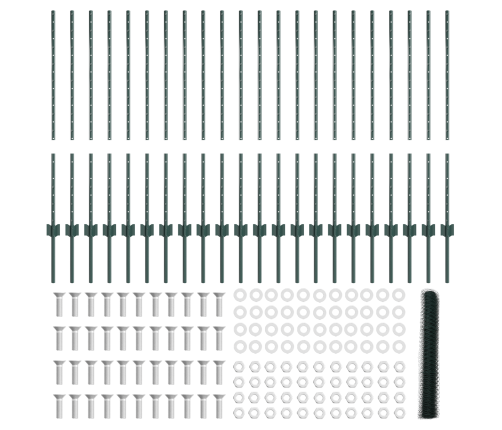 Žoga Stabi 11 Gab. U-Nodaļa Zaļā Krāsā 100 Cm Tērauds Vidaxl