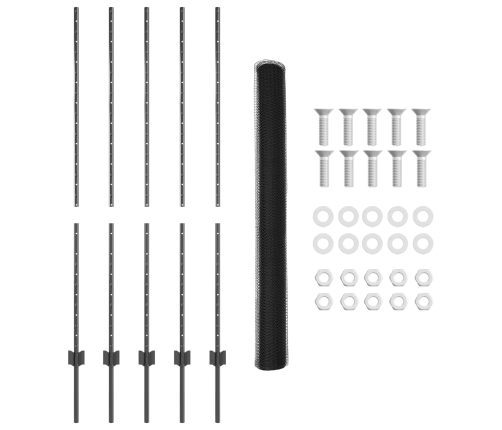 Žoga Stabi 10 Gabali U-Kanāls Pelēks 140 Cm Tērauds Vidaxl