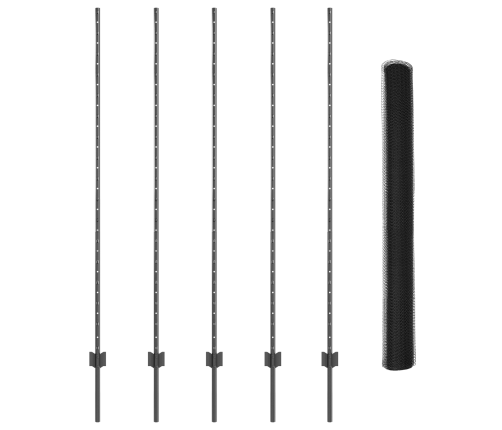 Žogu Stabi 10 Gab U-Kanāls Pelēks 150 Cm Tērauds Vidaxl