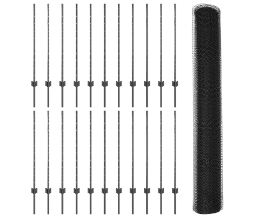 Žogu Stabi 22 Gab. U-Kanāls Pelēks 100 Cm Tērauds Vidaxl