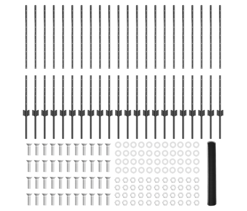 Žogu Stabi 22 Gab. U-Kanāls Pelēks 100 Cm Tērauds Vidaxl