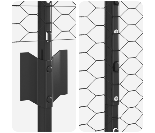 Žogu Stabi 22 Gab. U-Kanāls Pelēks 150 Cm Tērauds Vidaxl