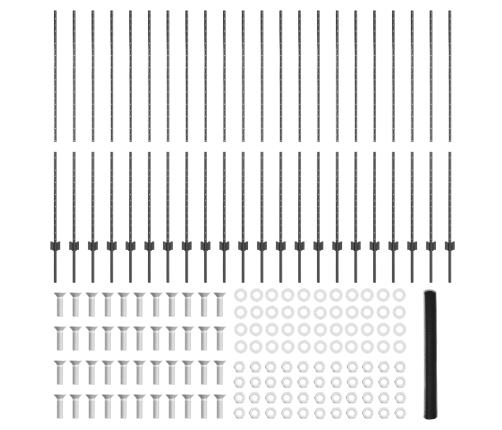 Žogu Stabi 22 Gab. U-Kanāls Pelēks 150 Cm Tērauds Vidaxl