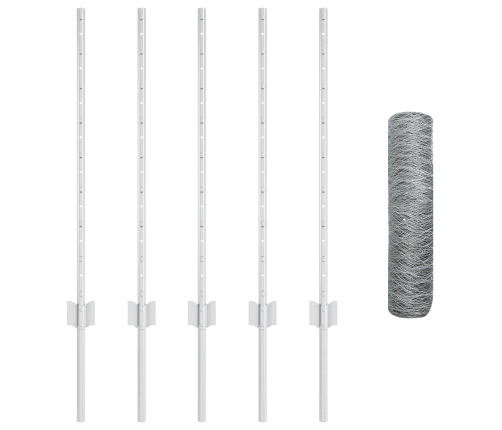 Žogu Stabi 5 Gab U-Veida 80 Cm Galvanizēts Tērauds Vidaxl