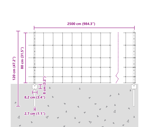 Žoga Stabi 11 Gab. U-Kanāls 80 Cm Cinkots Tērauds Vidaxl