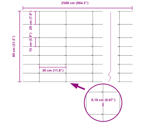 Žoga Stabi 11 Gab. U-Kanāls 80 Cm Cinkots Tērauds Vidaxl