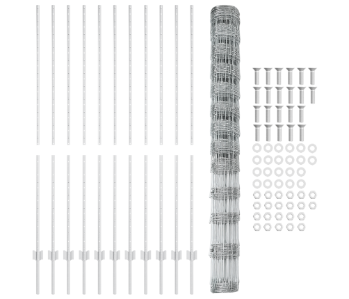 Žogu Stabi 22 Gab U-Kanāls 150 Cm Galvanizēts Tērauds Vidaxl