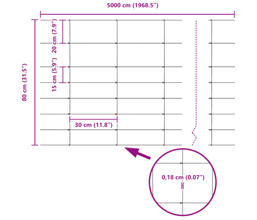 Žoga Stabi 11 Gab U-Kanāls 80 Cm Galvanizēts Tērauds Vidaxl