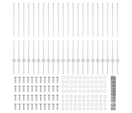 Žogu Stabi 22 Gab U-Kanāls 100 Cm Cinkots Tērauds Vidaxl