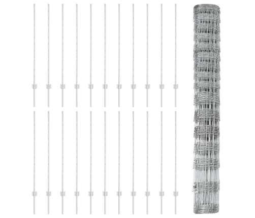 Žogu Stabi 22 Gab. U-Kanāls 120 Cm Cinkots Tērauds Vidaxl