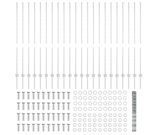 Žogu Stabi 22 Gab. U-Veida Kanāls 140 Cm Cinkots Tērauds Vidaxl