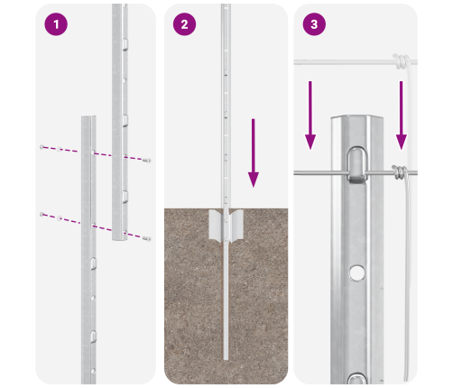 Žogu Balsti 22 Gab U-Kanāls 150 Cm Cinkots Tērauds Vidaxl