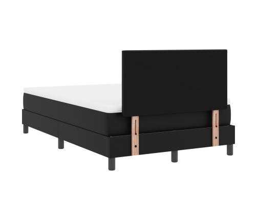 Kastītes Gulta Ar Matraci Melnā Mazā Divguļamā Mākslīgās Ādas Vidaxl