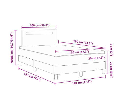 Kastes Atsperu Gulta Ar Matraci Pelēkā Krāsā Mazā Divguļamā Mākslīgas Ādas Vidaxl