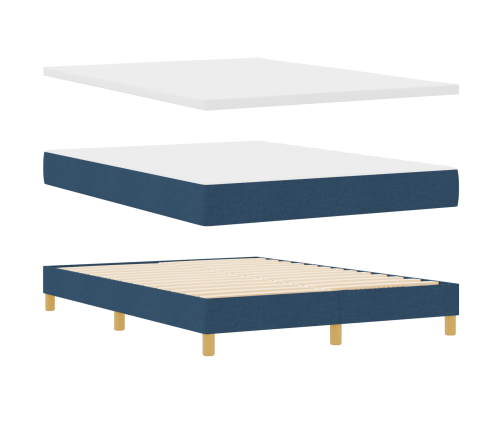 Zils Gultas Pamats Ar Matraci – 140X200 Cm Audums Vidaxl