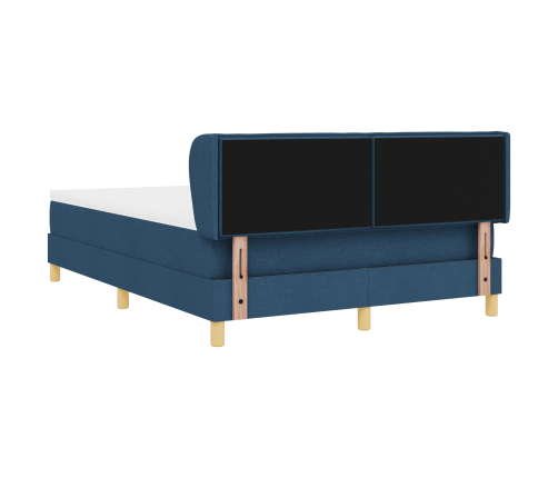 Zils Gultas Pamats Ar Matraci – 140X200 Cm Audums Vidaxl