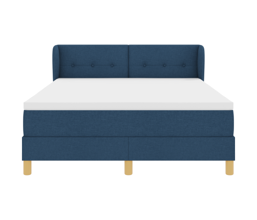 Zils Kastes Pavasara Gulta Ar Matraču, 140X190 Cm Audums Vidaxl