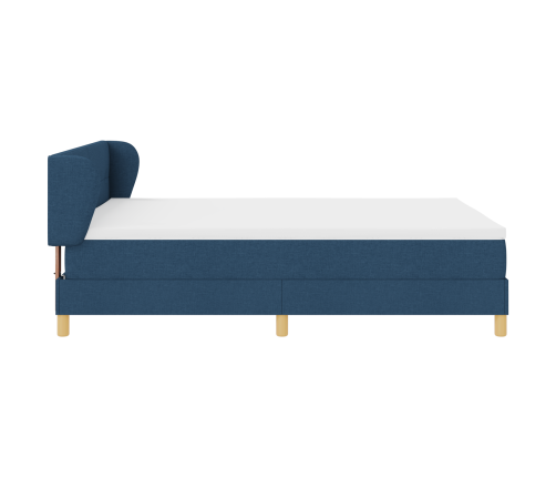 Zils Kastes Pavasara Gulta Ar Matraču, 140X190 Cm Audums Vidaxl