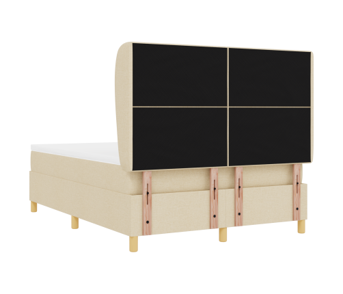 Zābaku Gultas Ar Matrača Krāsu Krēmkrāsā 140X200 Cm Audums Vidaxl