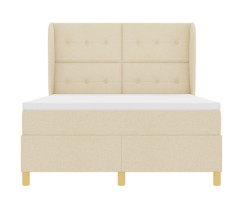 Zābaku Gultas Ar Matrača Krāsu Krēmkrāsā 140X200 Cm Audums Vidaxl