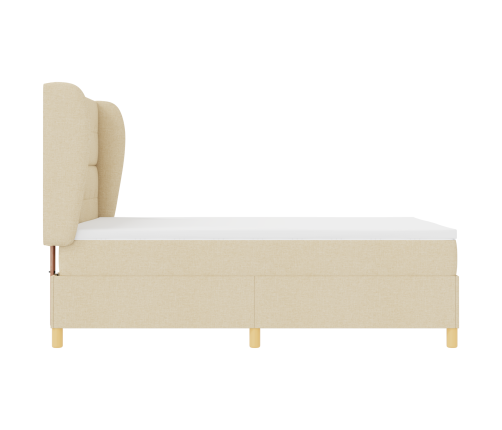 Zābaku Gultas Ar Matrača Krāsu Krēmkrāsā 140X200 Cm Audums Vidaxl