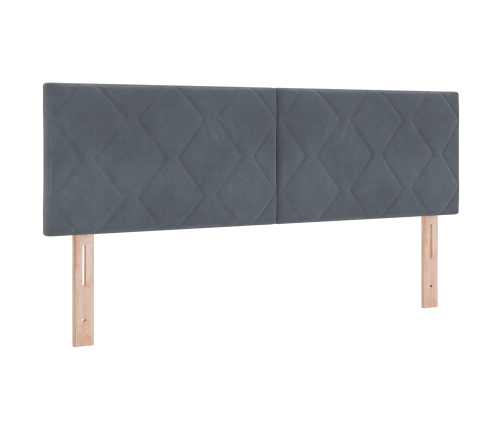 Zābaku Atsperu Gulta Ar Matraču Tumši Pelēka 140X190 Cm No Samta Vidaxl