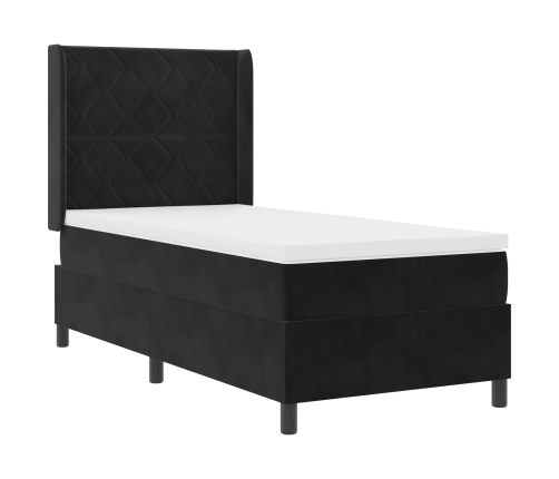 Vieta Mīkstais Gulta Ar Matraci Melna 90X190 Cm Samts Vidaxl