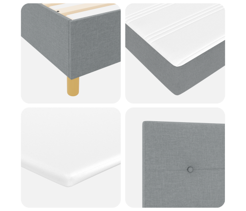 Viscoelastīgā Gulta Ar Matraci Un Led Apgaismojumu Gaiši Pelēkā Krāsā 140X190 Cm Audums Vidaxl