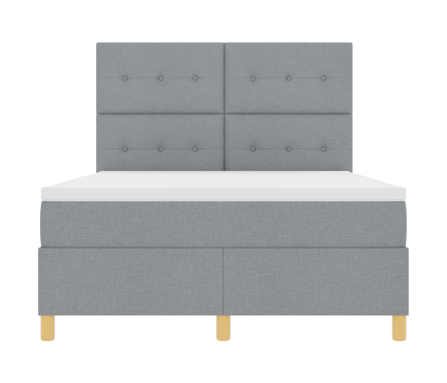 Viscoelastīgā Gulta Ar Matraci Un Led Apgaismojumu Gaiši Pelēkā Krāsā 140X190 Cm Audums Vidaxl