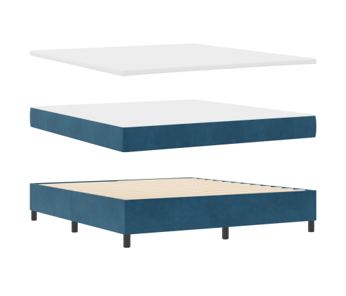 Vieta Pavasara Gulta Ar Matraci Un Led Tumši Zila 180X200 Cm Samts Vidaxl