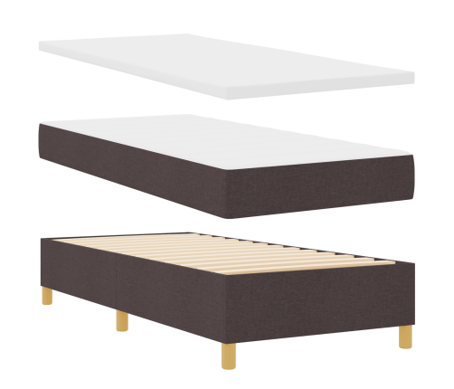 Virsmatrača Gulta Ar Matraču Un Led Tumši Brūnā Krāsā 80X200 Cm Auduma Vidaxl