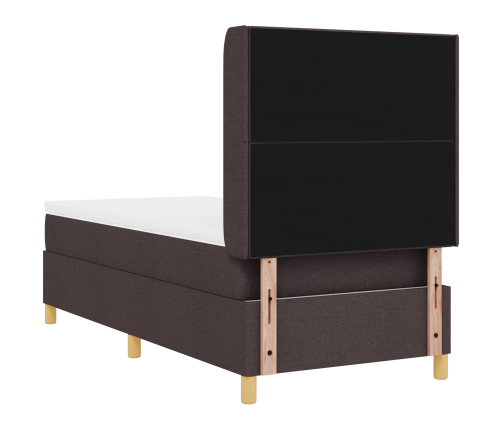 Virsmatrača Gulta Ar Matraču Un Led Tumši Brūnā Krāsā 80X200 Cm Auduma Vidaxl