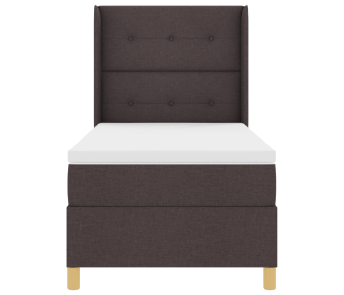 Virsmatrača Gulta Ar Matraču Un Led Tumši Brūnā Krāsā 80X200 Cm Auduma Vidaxl