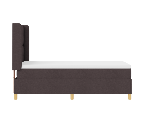 Virsmatrača Gulta Ar Matraču Un Led Tumši Brūnā Krāsā 80X200 Cm Auduma Vidaxl