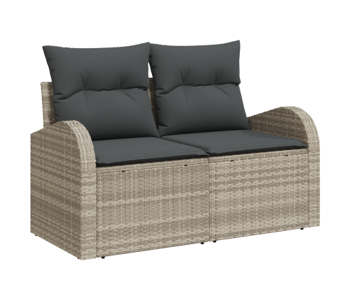 10 Daļu Dārza Dīvānu Komplekts Ar Spilveniem Gaiši Pelēks Poliratan Vidaxl