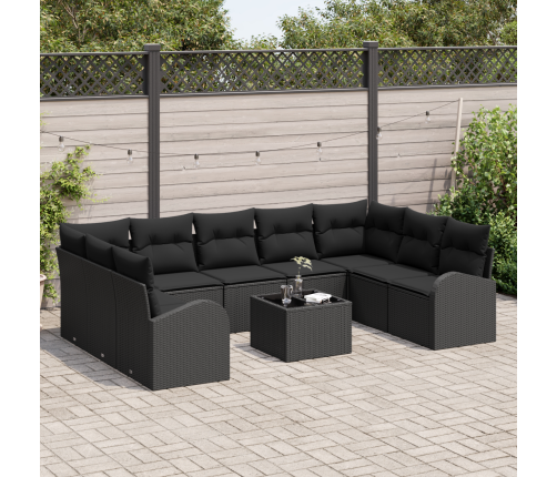 10 Daļu Dārza Dīvānu Komplekts Ar Spilveniem Bēšā Polietilēna Rotangpalmas Vidaxl