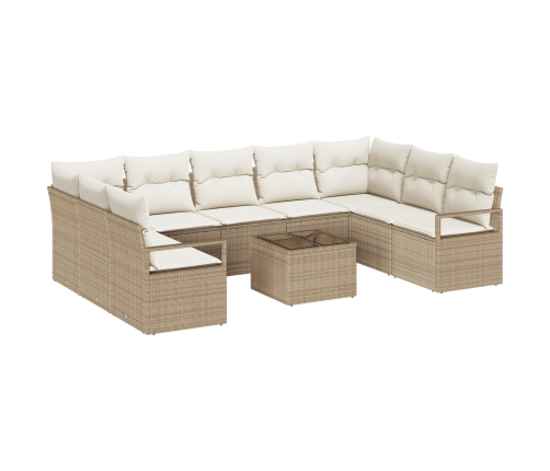 10 Gabalu Dārza Dīvānu Komplekts Ar Spilveniem Brūnā Polietilēna Rotangpalma Vidaxl