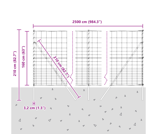 Žogs 1.6X25 M Cinkota Tērauda Vidaxl