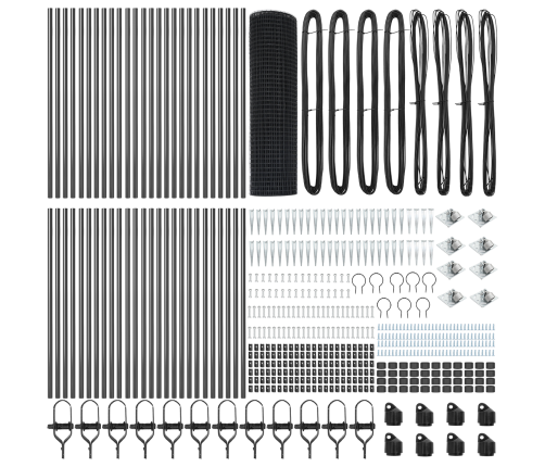 Savilktā Stiepļu Žogs Ar 13 Enkura Postiem Pelēks 0.8X100 M Tērauds Vidaxl
