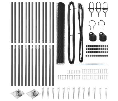 Žogu Komplekts 2 Gabali Pelēks Tērauds, Pvc 25 X 1.2 M Izturīgs Vidaxl