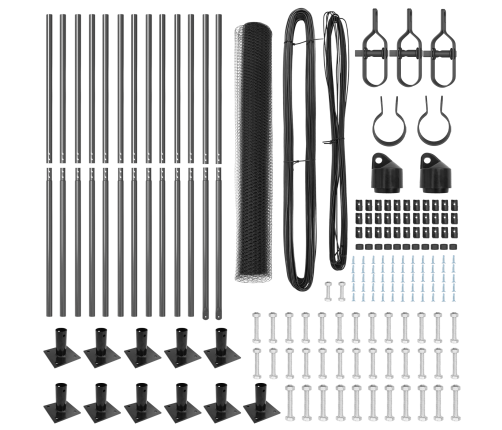Žogu Komplekts 2 Gabali Pelēks Pulverkrāsots Tērauds 25 X 1.2 M Vidaxl