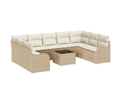 10 Gabalu Dārza Dīvānu Komplekts Ar Spilveniem Brūnā Poli Rotangpalma Vidaxl