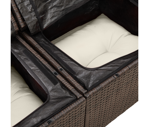 10 Gabalu Dārza Dīvānu Komplekts Ar Spilveniem Brūnā Poli Rotangpalmas Vidaxl