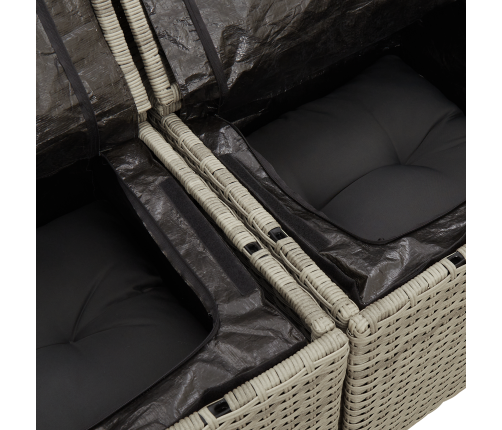 11 Daļu Dārza Dīvānu Komplekts Ar Spilveniem Pelēks Poli Rotangpalmas Vidaxl