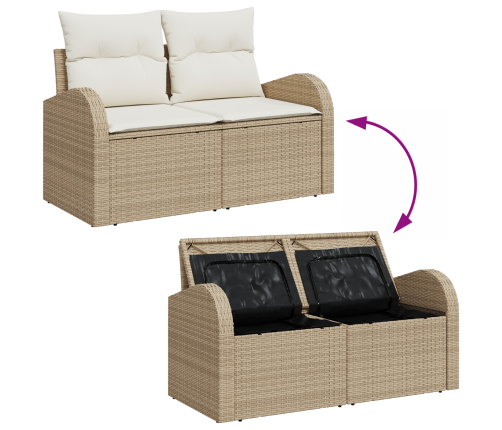 10 Gabalu Dārza Dīvānu Komplekts Ar Spilveniem Brūnā Poli Rotangpalmas Vidaxl