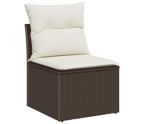 10 Gab. Dārza Dīvānu Komplekts Ar Spilveniem, Brūns Poli Rotangpalma Vidaxl