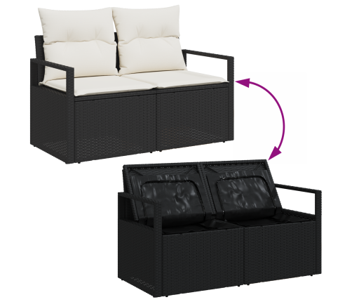 10 Daļu Dārza Dīvānu Komplekts Ar Spilveniem, Melns Poliratanas Vidaxl